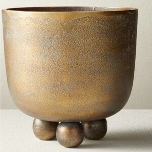 CB2 Capo Brass Footed Planter